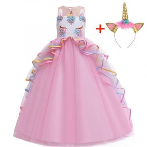 Różowa sukienka jednorożca dla księżniczki - sukienki z jednorożcem